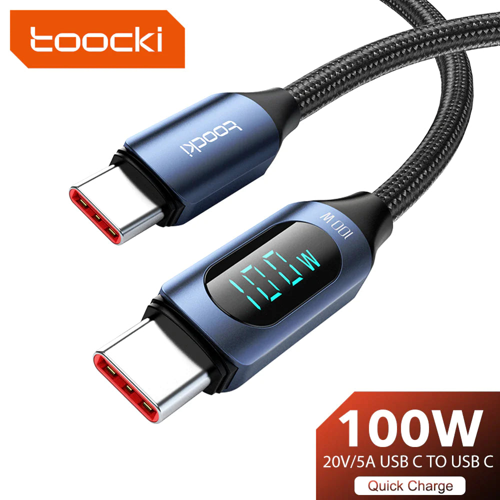 Toocki Type C to Type C Cable100W PD Fast Charging USB