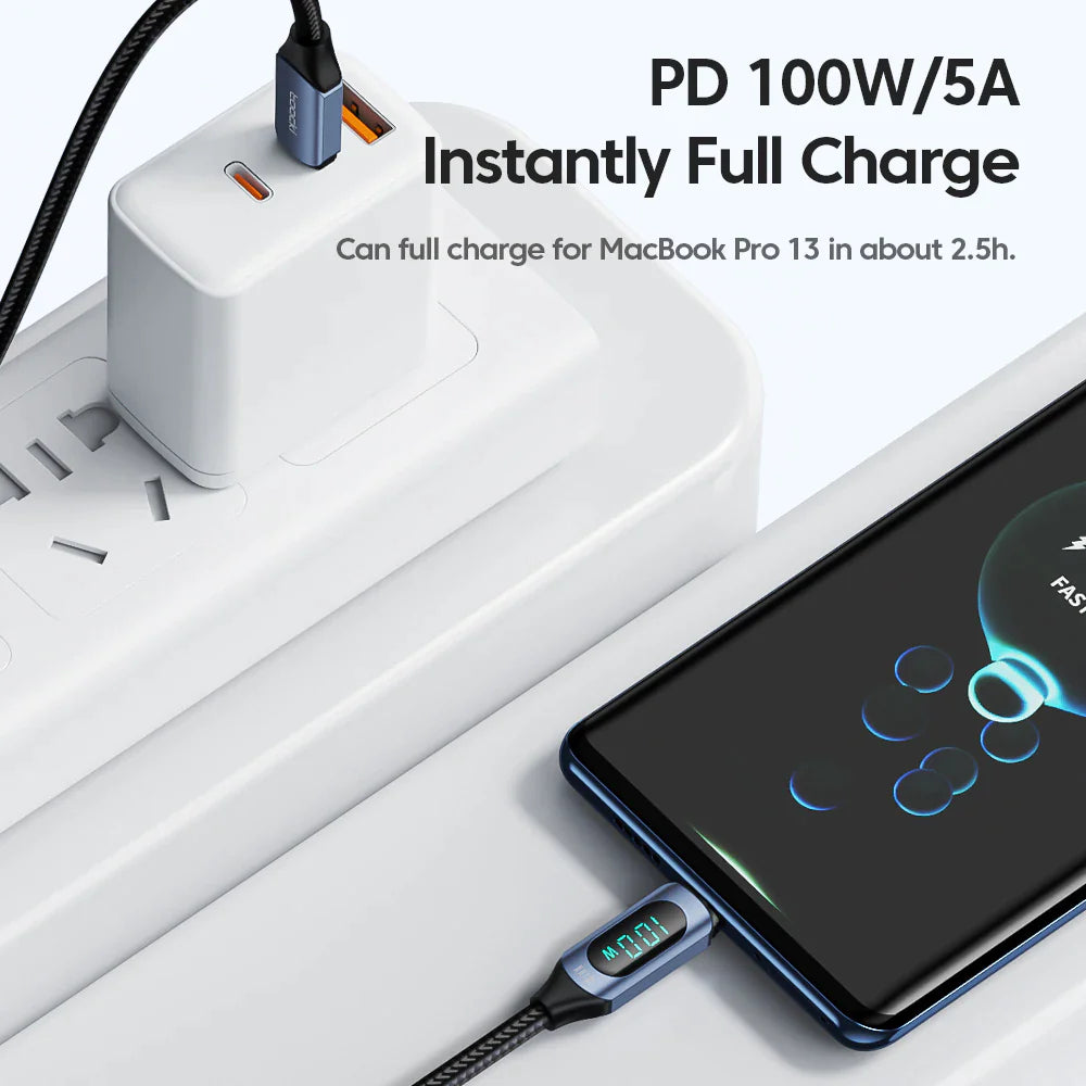 Toocki Type C to Type C Cable100W PD Fast Charging USB
