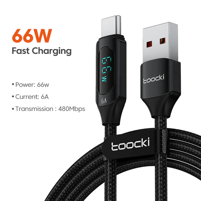 Toocki Type C to Type C Cable100W PD Fast Charging USB