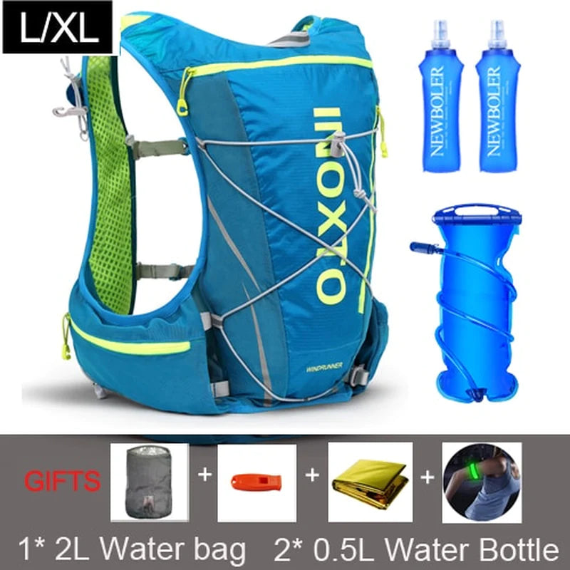 8L Trail Running Hydration Vest Backpack with Water Flask