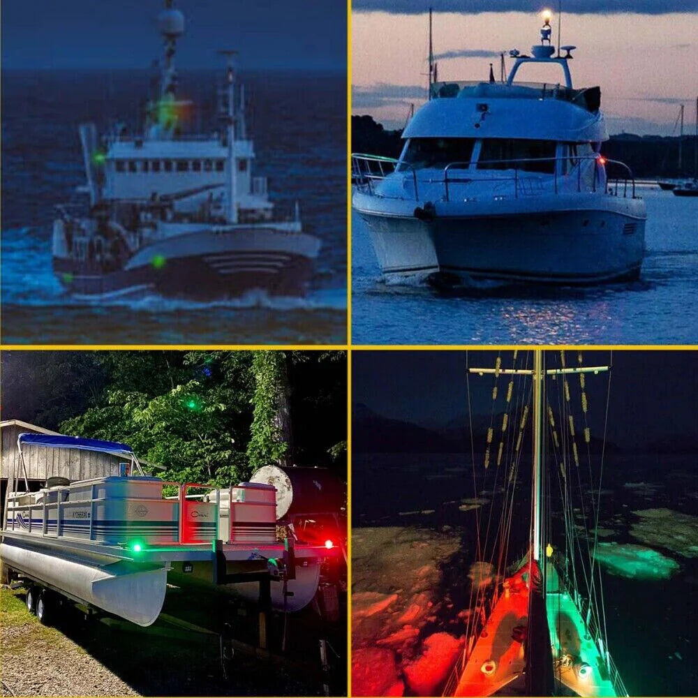 Red And Green 12V Waterproof Boat Navigation Light LED Bow Marine Front Pontoon Lamp 