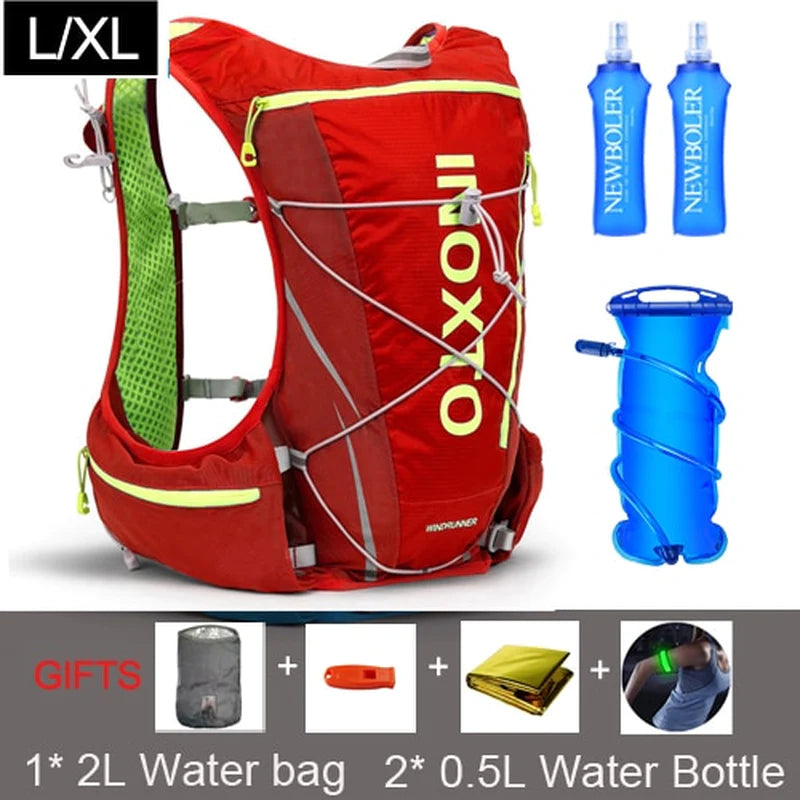 8L Trail Running Hydration Vest Backpack with Water Flask