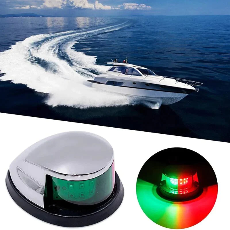 Red And Green 12V Waterproof Boat Navigation Light LED Bow Marine Front Pontoon Lamp 