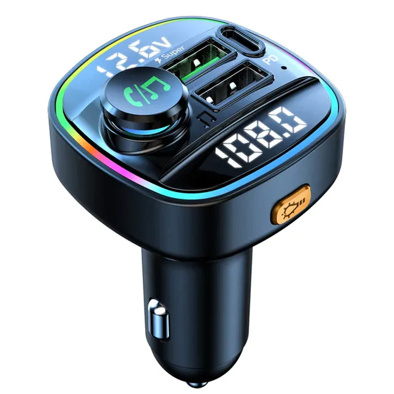 Bluetooth 5.0 Car Wireless FM Transmitter Adapter USB PD Charger AUX Hands-Free