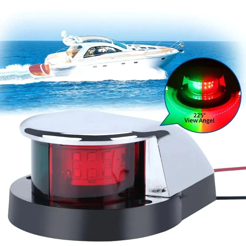 Red And Green 12V Waterproof Boat Navigation Light LED Bow Marine Front Pontoon Lamp 