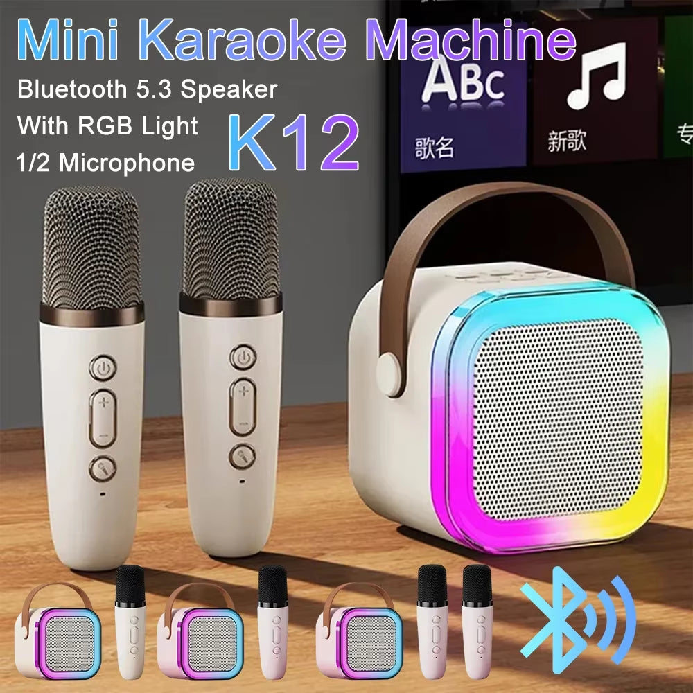 Mini Bluetooth Karaoke Machine With Wireless Microphones