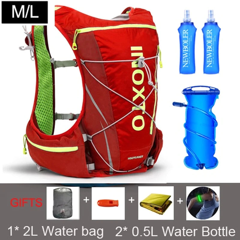 8L Trail Running Hydration Vest Backpack with Water Flask