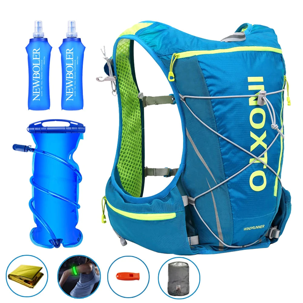 8L Trail Running Hydration Vest Backpack with Water Flask