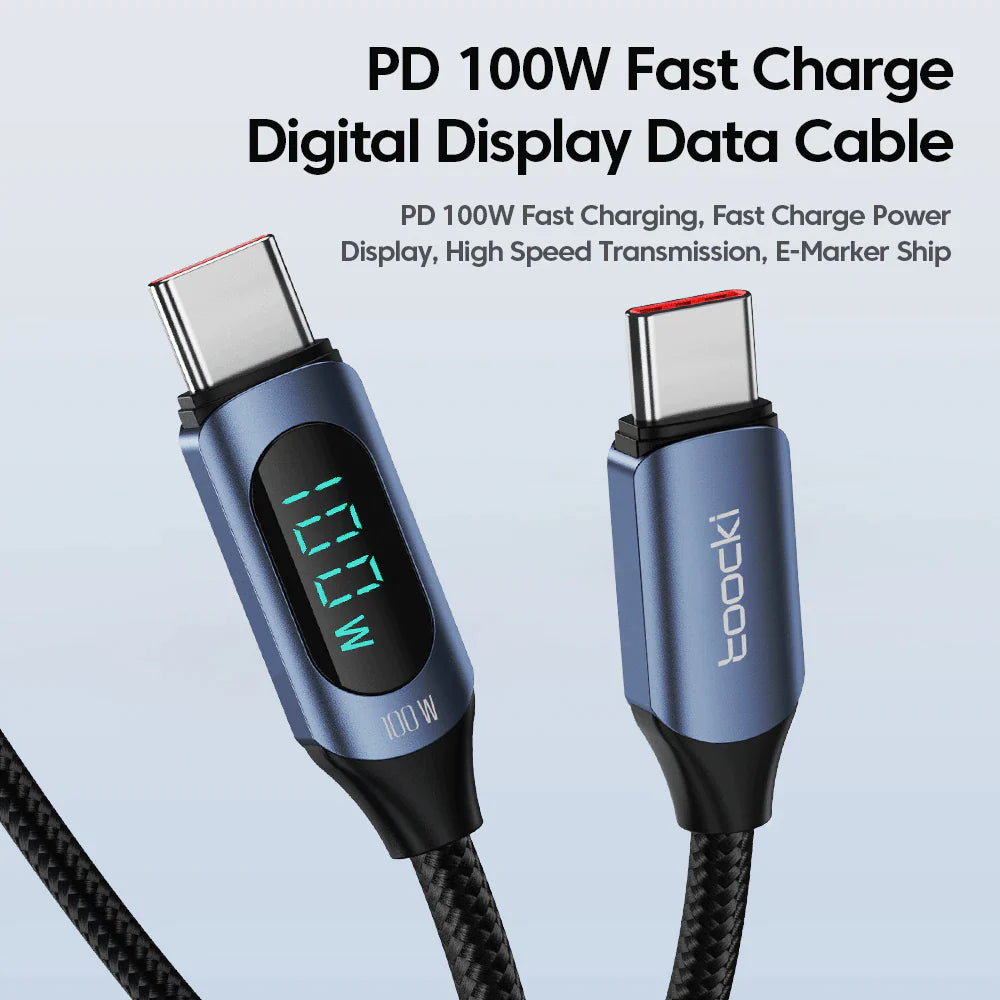 Toocki Type C to Type C Cable100W PD Fast Charging USB 