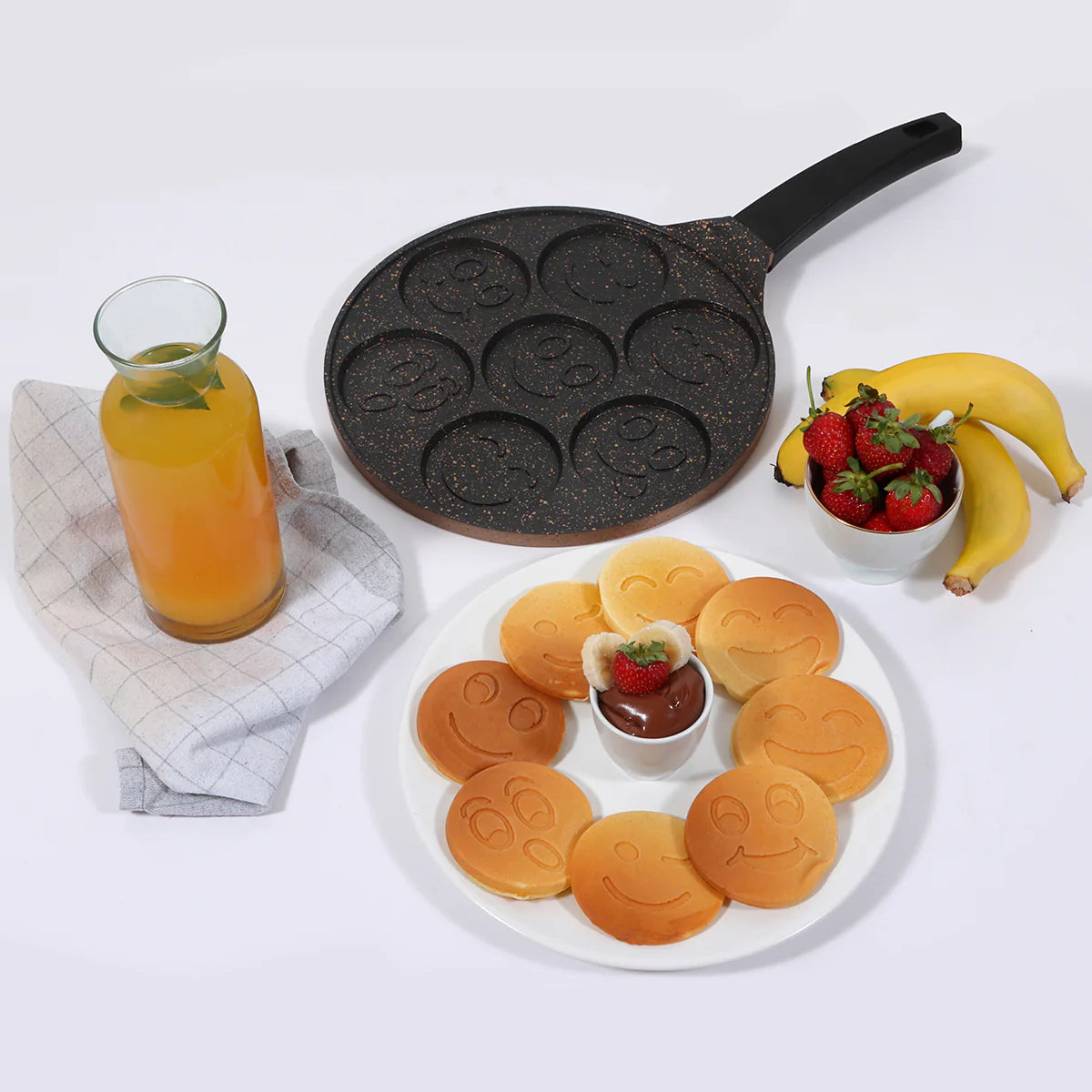 Serenk Fun Cooking Smile Mini Pancakes Maker, 10.2 In