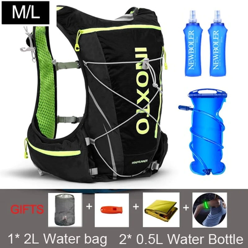 8L Trail Running Hydration Vest Backpack with Water Flask