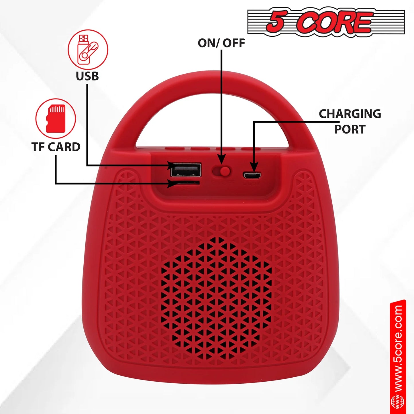 5Core Outdoor Bluetooth Waterproof Portable Wireless Speaker