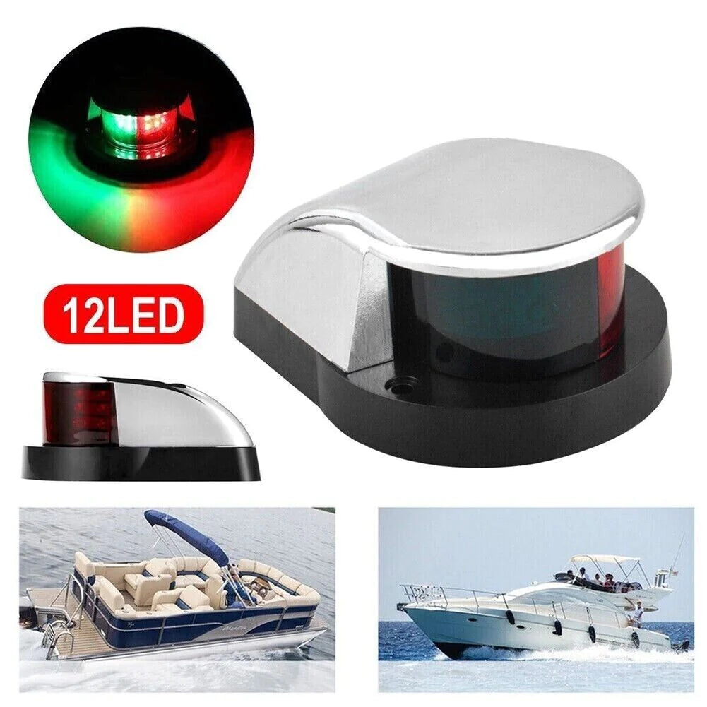 Red And Green 12V Waterproof Boat Navigation Light LED Bow Marine Front Pontoon Lamp 