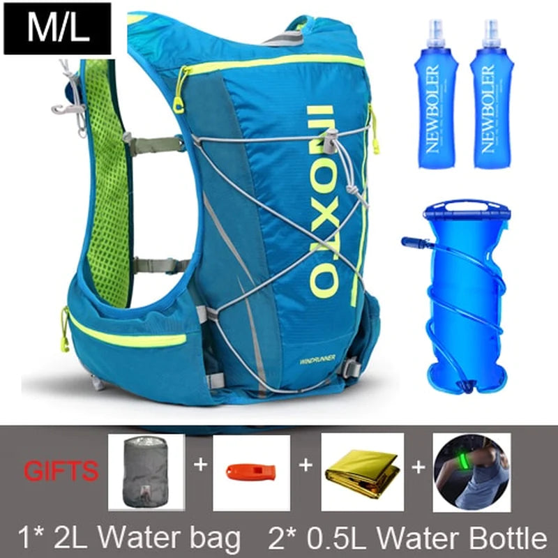 8L Trail Running Hydration Vest Backpack with Water Flask