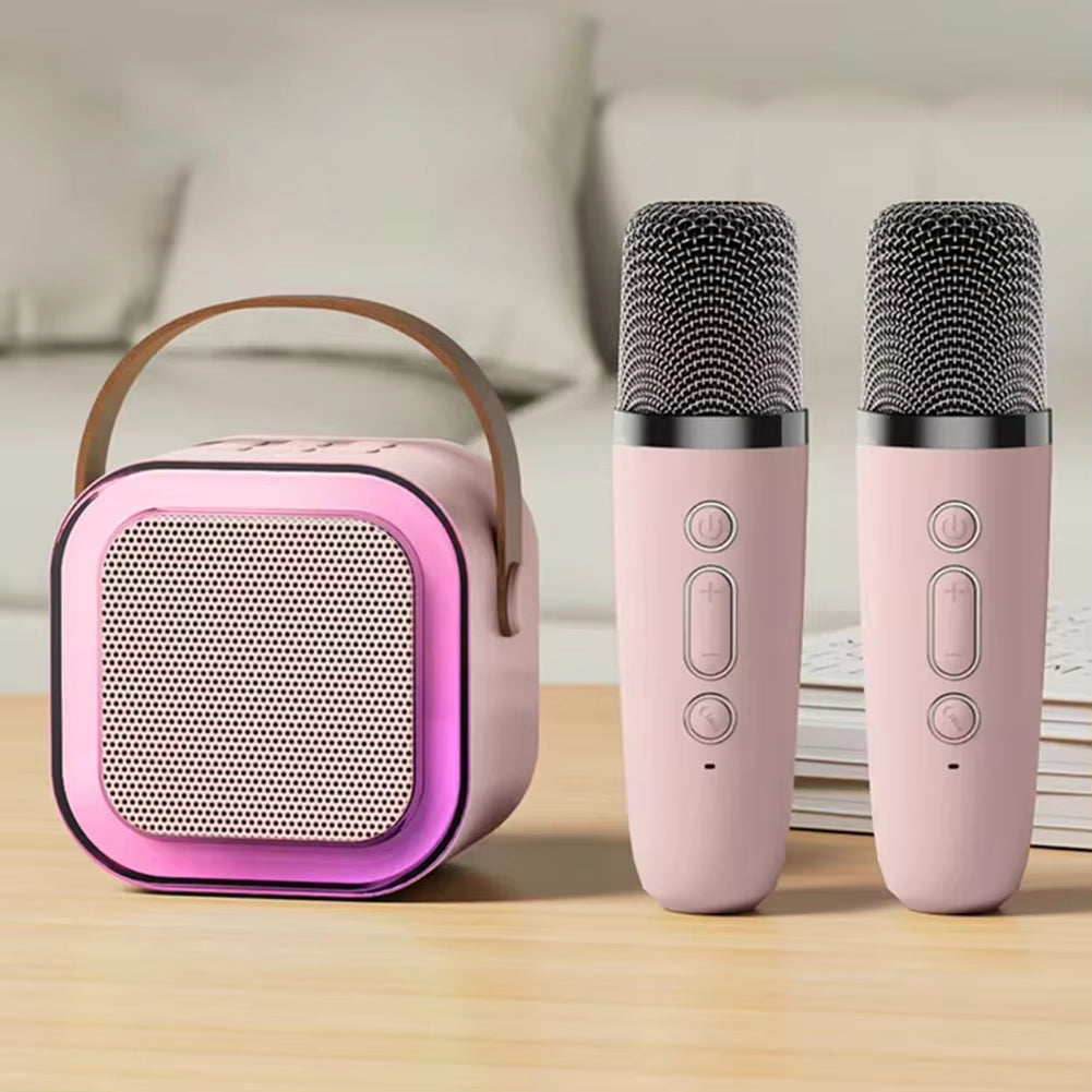 Mini Bluetooth Karaoke Machine With Wireless Microphones