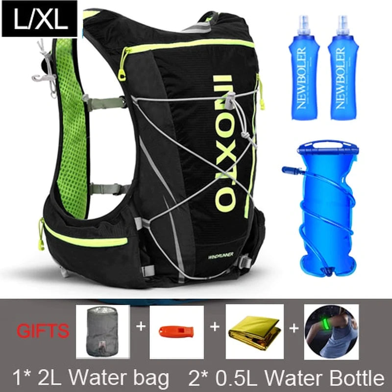 8L Trail Running Hydration Vest Backpack with Water Flask