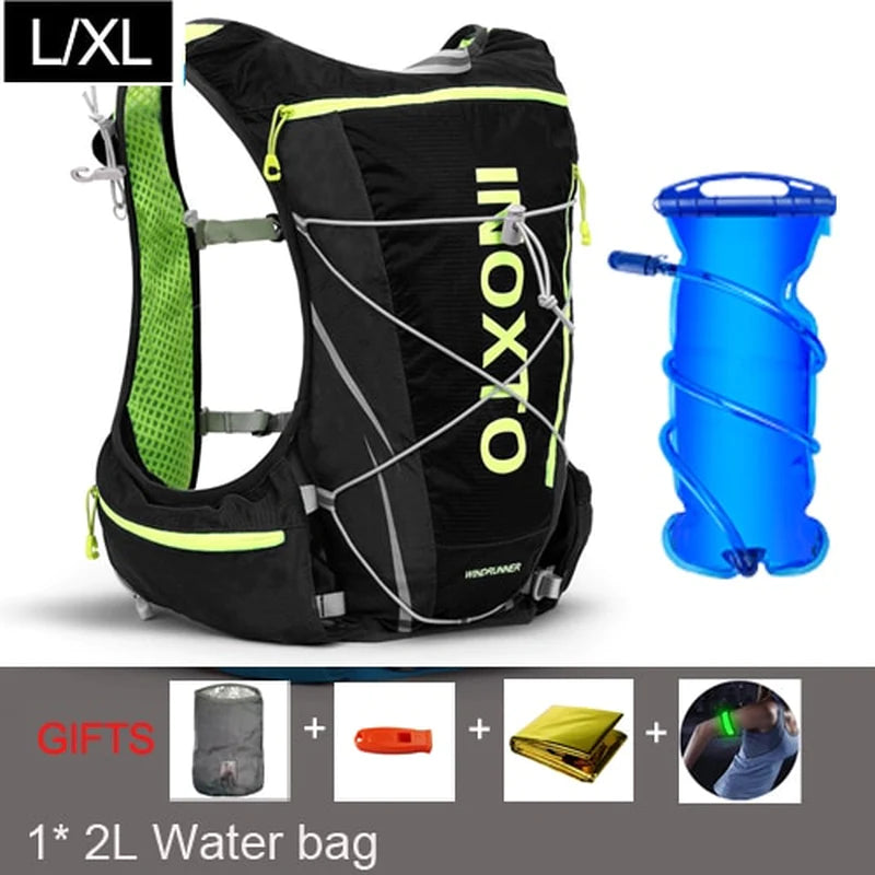 8L Trail Running Hydration Vest Backpack with Water Flask