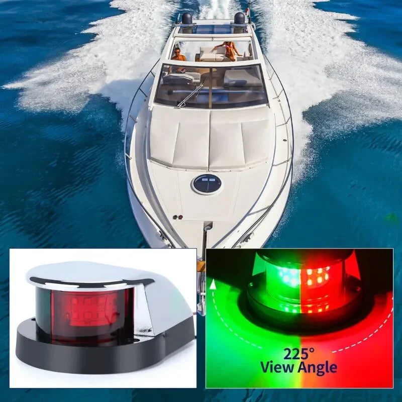 Red And Green 12V Waterproof Boat Navigation Light LED Bow Marine Front Pontoon Lamp 