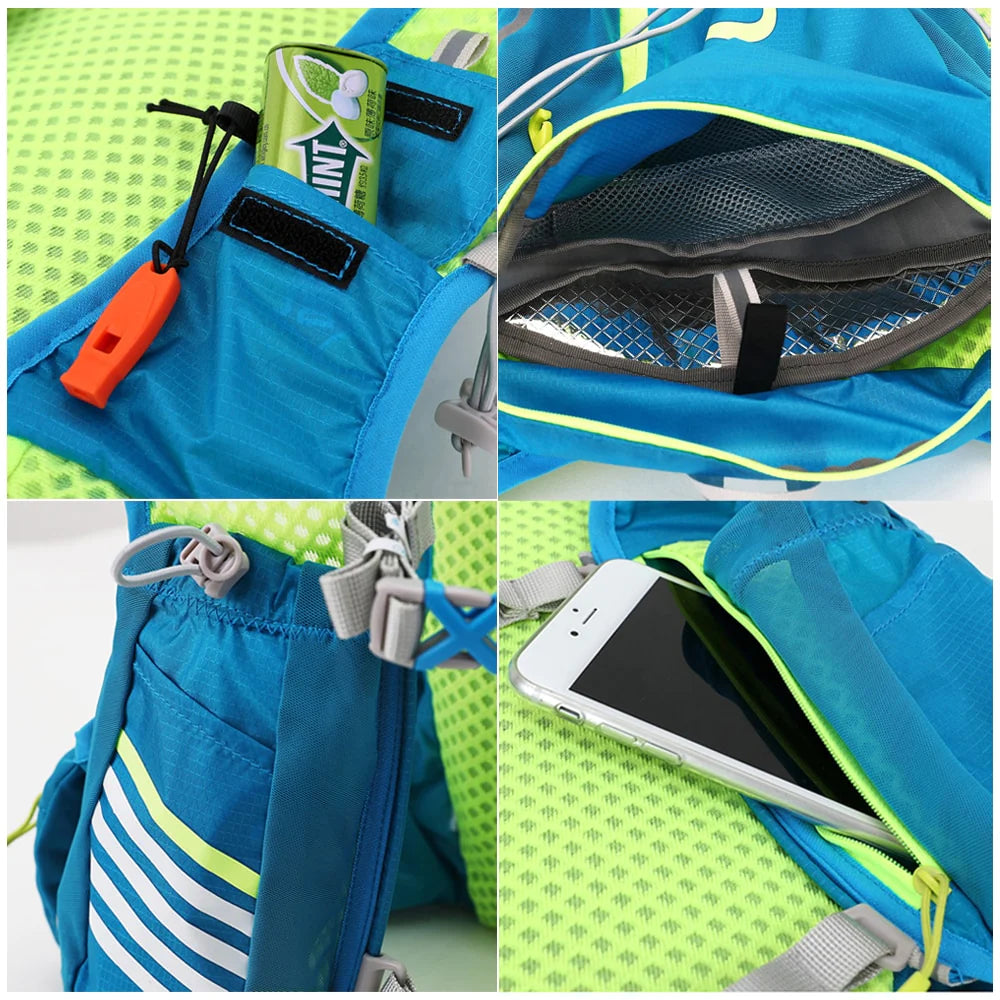 8L Trail Running Hydration Vest Backpack with Water Flask