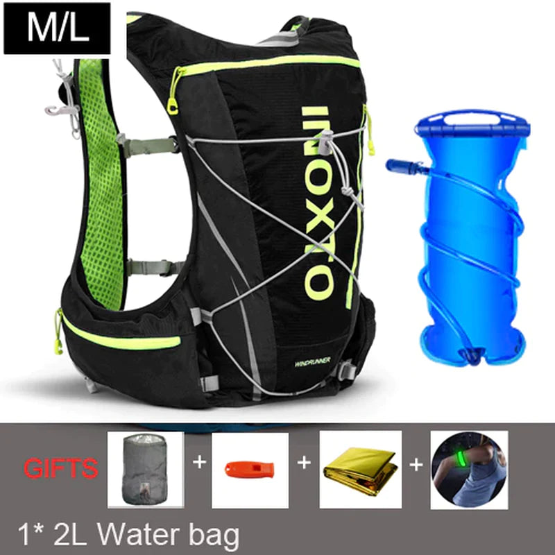 8L Trail Running Hydration Vest Backpack with Water Flask