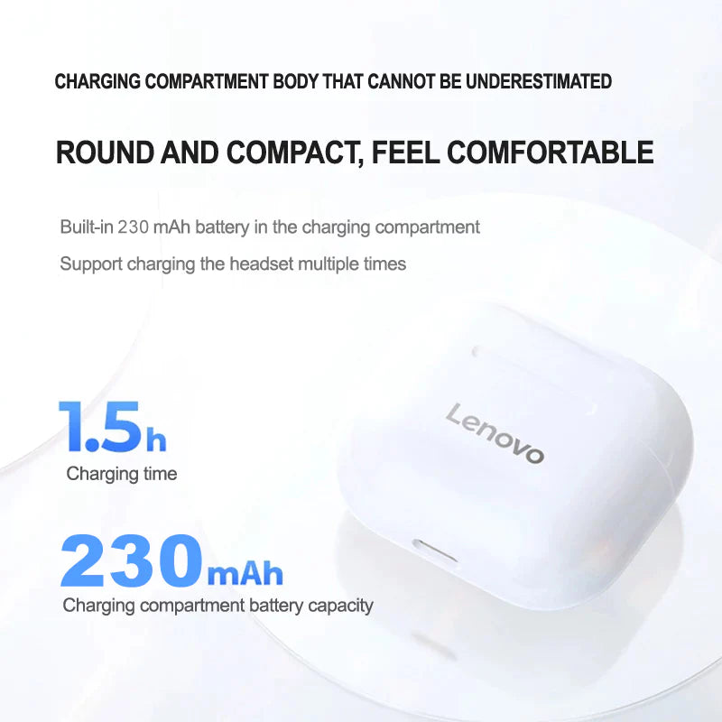 Lenovo LP40 TWS Wireless Earphone Bluetooth 5.0 Dual Stereo with Noise Reduction and Bass Touch Control